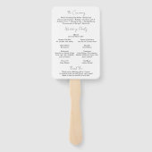 Modern zwart-wit minimalistisch huwelijksprogramma handwaaier (Achterkant)