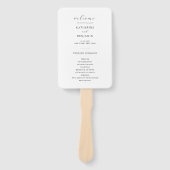 Modern zwart-wit minimalistisch huwelijksprogramma handwaaier (Voorkant)