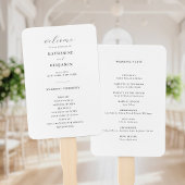 Modern zwart-wit minimalistisch huwelijksprogramma handwaaier