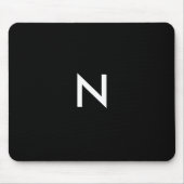 Modern zwart-wit minimalistisch monogram Initiaal Muismat (Voorkant)