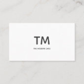 Modern zwart-wit minimalistisch monogram visitekaartje (Achterkant)