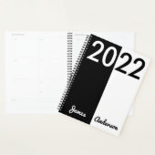 Modern zwart-wit minimalistisch ontwerp 2022 planner (Display)