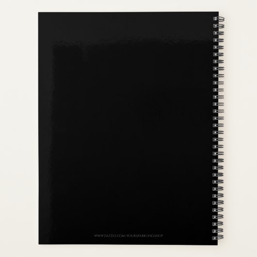 Modern zwart-wit minimalistisch ontwerp planner (Achterkant)