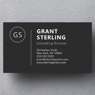 Modern Zwart Wit Minimalistisch Professioneel  Visitekaartje