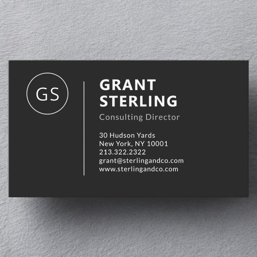 Modern Zwart Wit Minimalistisch Professioneel Visitekaartje