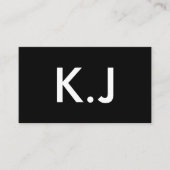 Modern zwart-wit minimalistisch QR-code monogram Visitekaartje (Voorkant)