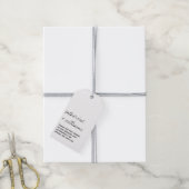 Modern zwart-wit minimalistisch script bruiloft cadeaulabel (Met Touw)