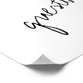 Modern zwart-wit minimalistisch script bruiloft poster (Hoek)