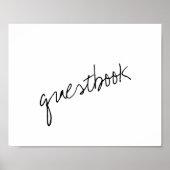 Modern zwart-wit minimalistisch script bruiloft poster (Voorkant)