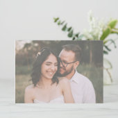 Modern zwart-wit minimalistisch script bruiloft save the date (Staand voorkant)