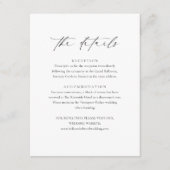 Modern zwart wit minimalistische bruiloft details informatiekaartje (Voorkant)