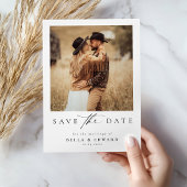 Modern Zwart Wit Minimalistische foto bruiloft Save The Date