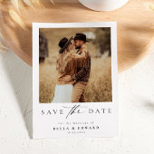 Modern Zwart Wit Minimalistische foto bruiloft Save The Date