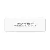 Modern zwart-wit minimalistische professional etiket (Voorkant)