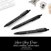 Modern Zwart Wit Mobiel Notaris Script Business Zwarte Inkt Pen