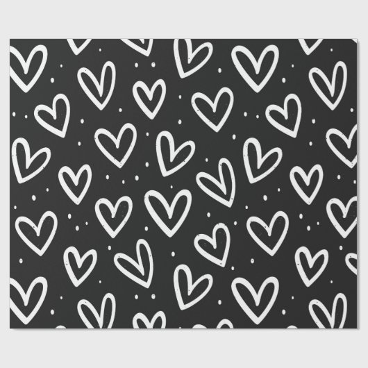 Modern zwart-wit model voor tandheelkundig hart cadeaupapier (Vlak)