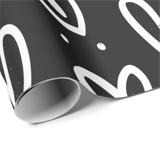 Modern zwart-wit model voor tandheelkundig hart cadeaupapier (Rol Hoek)