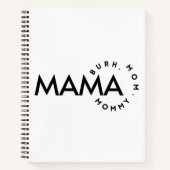 Modern zwart-wit moeder mama bruh Notitieboek (Voorkant)