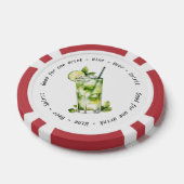 Modern Zwart Wit Mojito Drink Voucher Bruiloft Poker Chips (Enkel)