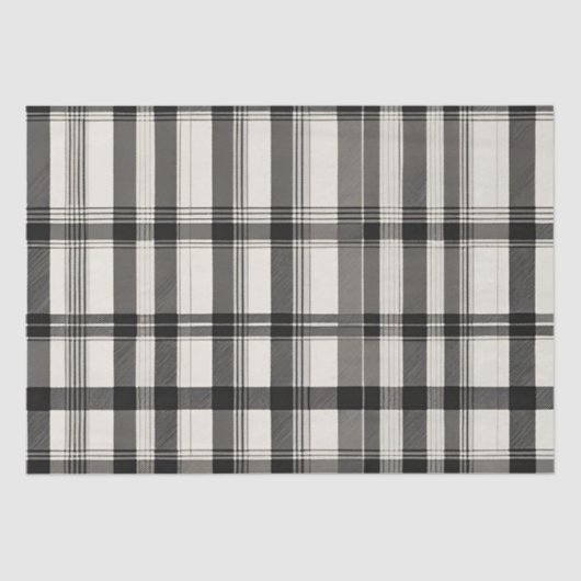 Modern zwart wit monochroom plakken tissuepapier (Voorkant)