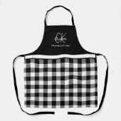 Modern zwart-wit monogram afgespeeld schort (Voorkant)