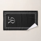 Modern zwart-wit monogram bad handdoek (Handdoek)