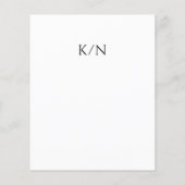 Modern zwart-wit monogram budget bruiloft (Achterkant)