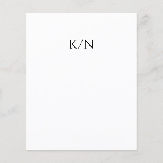 Modern zwart-wit monogram budget bruiloft (Achterkant)