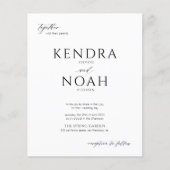 Modern zwart-wit monogram budget bruiloft (Voorkant)