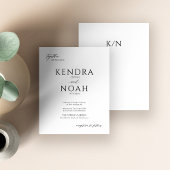 Modern zwart-wit monogram budget bruiloft