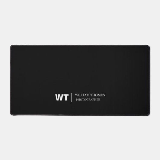 Modern zwart-wit monogram bureaumat ontwerp (Voorkant)