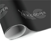 Modern zwart-wit monogram cadeaupapier (Rol Hoek)