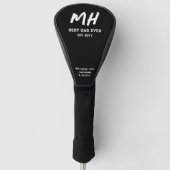 Modern zwart-wit monogram Cool Beste papa ooit Golfheadcover (Voorkant)