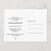 Modern zwart-wit monogram foto afstuderen aankondigingskaart (Achterkant)