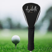 Modern zwart-wit monogram golfheadcover