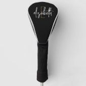 Modern zwart-wit monogram golfheadcover (Voorkant)