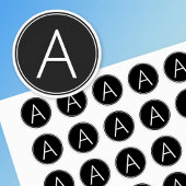 Modern zwart-wit monogram labels