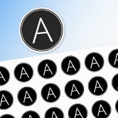 Modern zwart-wit monogram labels