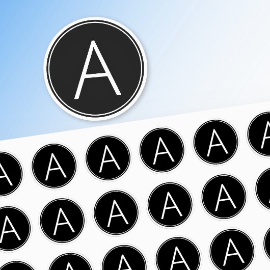 Modern zwart-wit monogram labels