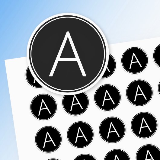 Modern zwart-wit monogram labels