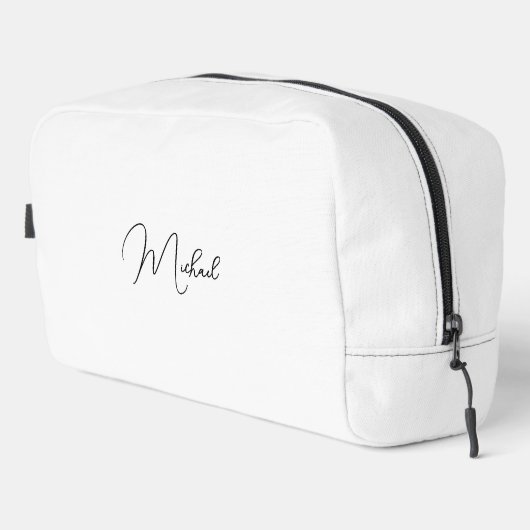 Modern Zwart-wit Monogram Mannen Vrouwen Reizen Toilettasje (Rechterhoek)