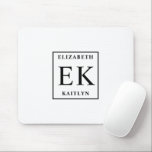 Modern zwart-wit monogram muismat<br><div class="desc">De Modern Black and White Monogram Muismat combineert een strak design met gepersonaliseerde sophisticatie. Met een minimalistisch zwart-wit kleurenpalet is deze muismat zowel stijlvol als functioneel. Het aanpasbare monogram voegt een persoonlijk tintje toe, waardoor het een perfect accessoire is voor uw thuis- of kantoor-werkruimte. Ontworpen met een glad oppervlak voor...</div>