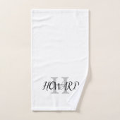Modern zwart-wit monogram naam pasgetrouwden badha bad handdoek (Handdoek)