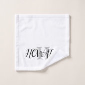 Modern zwart-wit monogram naam pasgetrouwden badha bad handdoek (Wasdoekje)