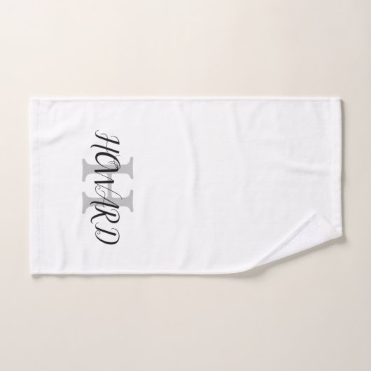 Modern zwart-wit monogram naam pasgetrouwden badha bad handdoek (Handdoek)