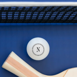 Modern zwart-wit monogram pingpongbal