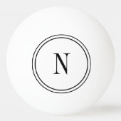 Modern zwart-wit monogram pingpongbal (Voorkant)