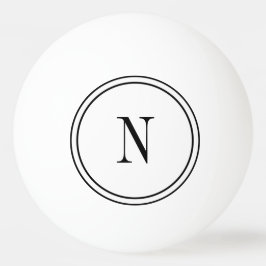 Modern zwart-wit monogram pingpongbal