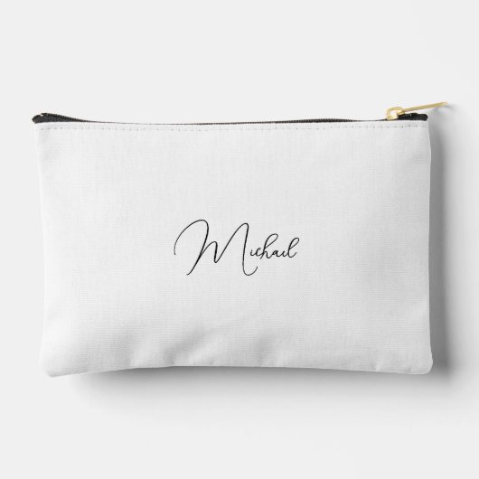 Modern Zwart Wit Monogram Reizen Cosmetische Golf Etui (Achterkant)