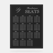 Modern zwart-wit monogram Script Trouwstoel Acryl Bord (Voorkant)